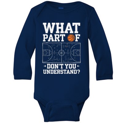 Basketball Strategy Humor Design Baby Long Sleeve Bodysuit