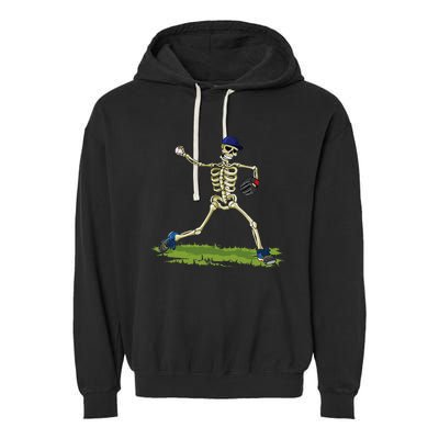 Baseball Skeleton Halloween Baseball Halloween Garment-Dyed Fleece Hoodie