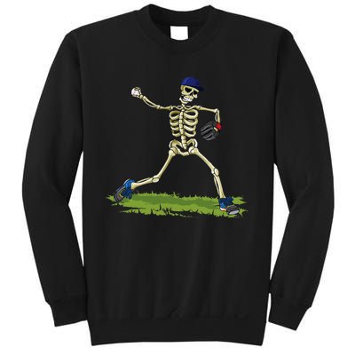 Baseball Skeleton Halloween Baseball Halloween Sweatshirt