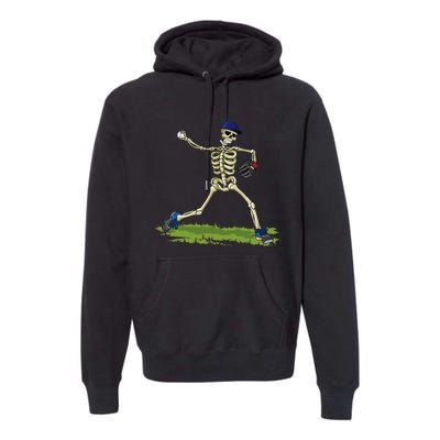 Baseball Skeleton Halloween Baseball Halloween Premium Hoodie