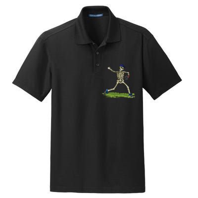 Baseball Skeleton Halloween Baseball Halloween Dry Zone Grid Polo