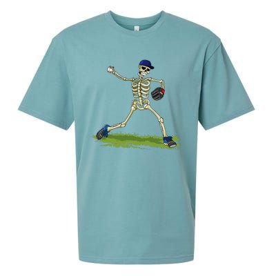 Baseball Skeleton Halloween Baseball Halloween Sueded Cloud Jersey T-Shirt