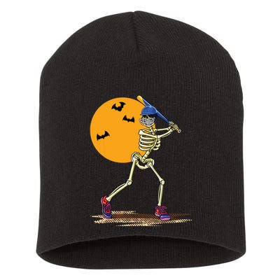 Baseball Skeleton Halloween Boy Baseball Halloween Short Acrylic Beanie
