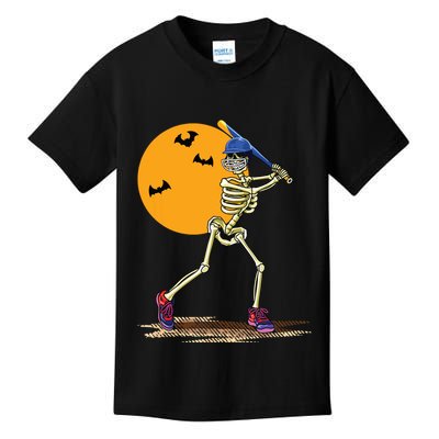 Baseball Skeleton Halloween Boy Baseball Halloween Kids T-Shirt