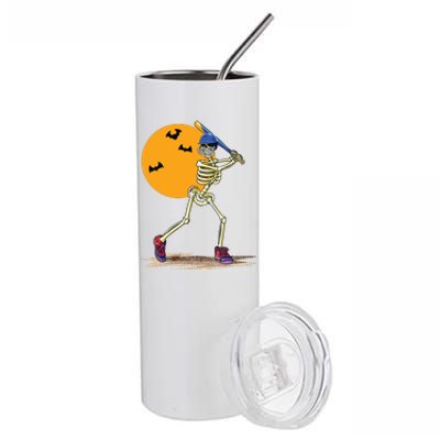 Baseball Skeleton Halloween Boy Baseball Halloween Stainless Steel Tumbler