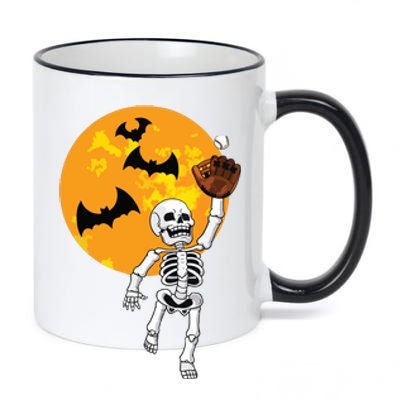 Baseball Skeleton Halloween Boy Baseball Halloween 11oz Black Color Changing Mug