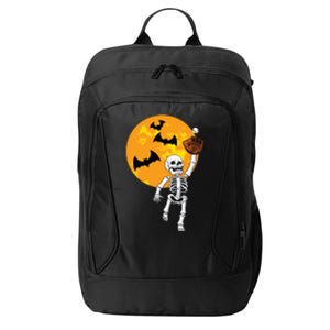 Baseball Skeleton Halloween Boy Baseball Halloween City Backpack