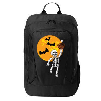 Baseball Skeleton Halloween Boy Baseball Halloween City Backpack