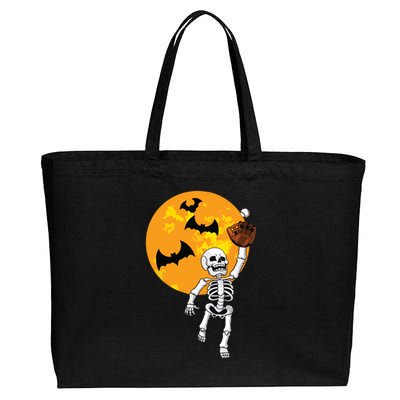 Baseball Skeleton Halloween Boy Baseball Halloween Cotton Canvas Jumbo Tote