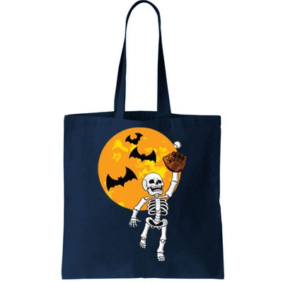 Baseball Skeleton Halloween Boy Baseball Halloween Tote Bag