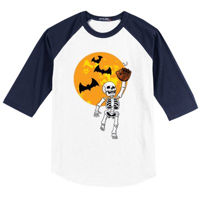 Baseball Skeleton Halloween Boy Baseball Halloween Baseball Sleeve Shirt