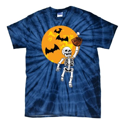 Baseball Skeleton Halloween Boy Baseball Halloween Tie-Dye T-Shirt