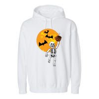 Baseball Skeleton Halloween Boy Baseball Halloween Garment-Dyed Fleece Hoodie