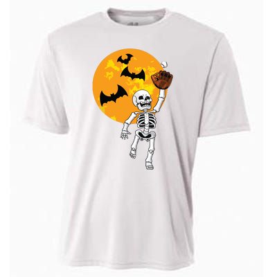 Baseball Skeleton Halloween Boy Baseball Halloween Cooling Performance Crew T-Shirt