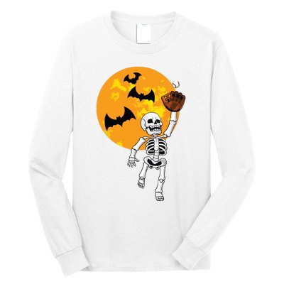 Baseball Skeleton Halloween Boy Baseball Halloween Long Sleeve Shirt