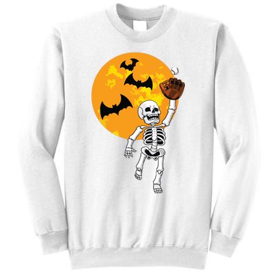 Baseball Skeleton Halloween Boy Baseball Halloween Sweatshirt