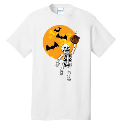 Baseball Skeleton Halloween Boy Baseball Halloween Tall T-Shirt