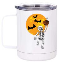 Baseball Skeleton Halloween Boy Baseball Halloween 12 oz Stainless Steel Tumbler Cup