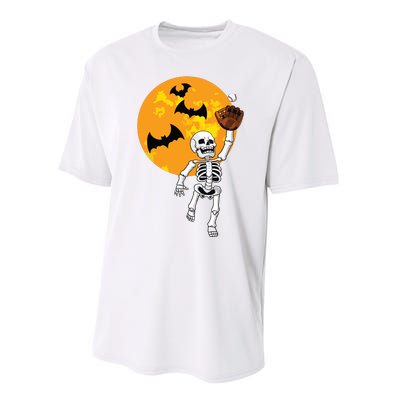 Baseball Skeleton Halloween Boy Baseball Halloween Performance Sprint T-Shirt