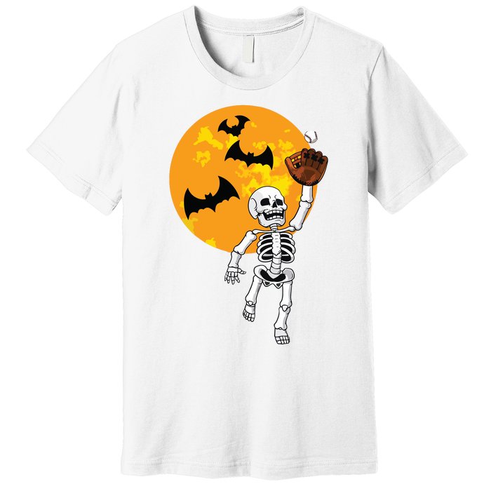 Baseball Skeleton Halloween Boy Baseball Halloween Premium T-Shirt