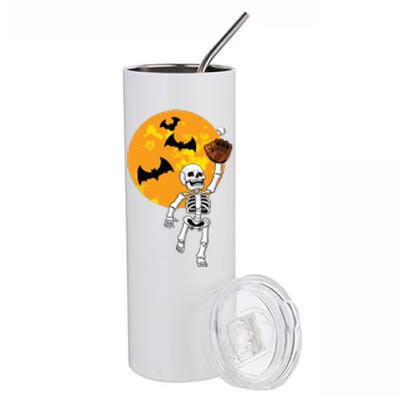 Baseball Skeleton Halloween Boy Baseball Halloween Stainless Steel Tumbler