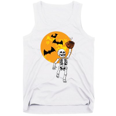 Baseball Skeleton Halloween Boy Baseball Halloween Tank Top