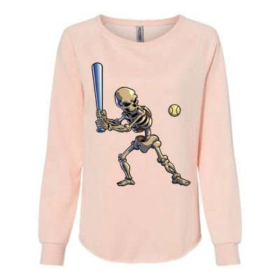 Baseball Skeleton Halloween Boy Baseball Halloween Womens California Wash Sweatshirt