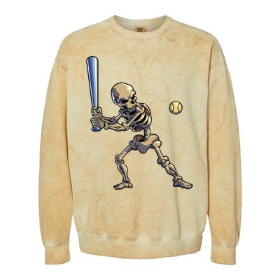 Baseball Skeleton Halloween Boy Baseball Halloween Colorblast Crewneck Sweatshirt