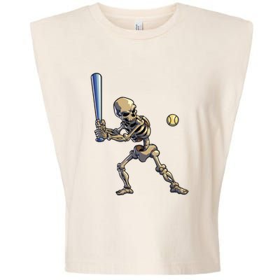 Baseball Skeleton Halloween Boy Baseball Halloween Garment-Dyed Women's Muscle Tee