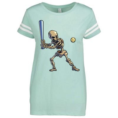 Baseball Skeleton Halloween Boy Baseball Halloween Enza Ladies Jersey Football T-Shirt