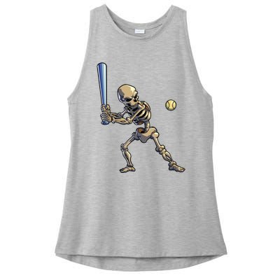 Baseball Skeleton Halloween Boy Baseball Halloween Ladies PosiCharge Tri-Blend Wicking Tank