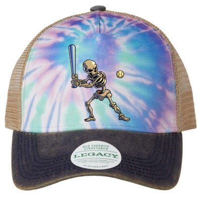 Baseball Skeleton Halloween Boy Baseball Halloween Legacy Tie Dye Trucker Hat