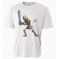 Baseball Skeleton Halloween Boy Baseball Halloween Cooling Performance Crew T-Shirt