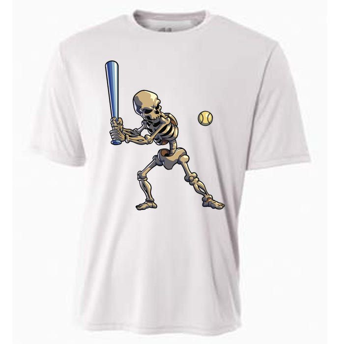 Baseball Skeleton Halloween Boy Baseball Halloween Cooling Performance Crew T-Shirt