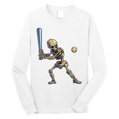 Baseball Skeleton Halloween Boy Baseball Halloween Long Sleeve Shirt