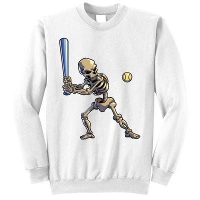 Baseball Skeleton Halloween Boy Baseball Halloween Sweatshirt