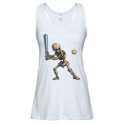 Baseball Skeleton Halloween Boy Baseball Halloween Ladies Essential Flowy Tank