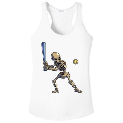 Baseball Skeleton Halloween Boy Baseball Halloween Ladies PosiCharge Competitor Racerback Tank