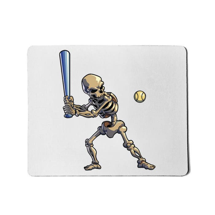 Baseball Skeleton Halloween Boy Baseball Halloween Mousepad