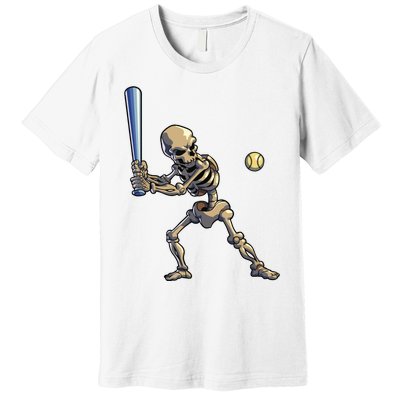 Baseball Skeleton Halloween Boy Baseball Halloween Premium T-Shirt