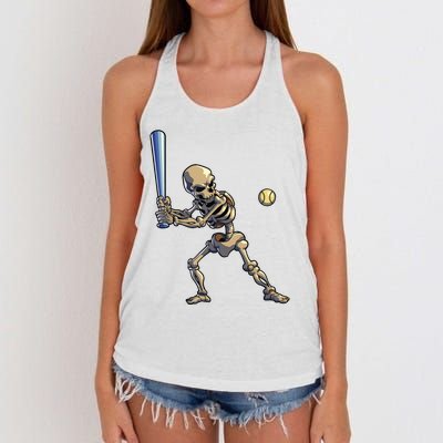 Baseball Skeleton Halloween Boy Baseball Halloween Women's Knotted Racerback Tank