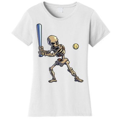 Baseball Skeleton Halloween Boy Baseball Halloween Women's T-Shirt