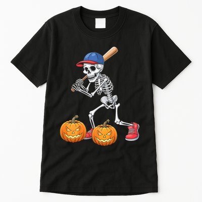 Baseball Skeleton Halloween Funny Baseball Halloween Tall T-Shirt