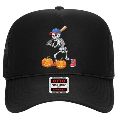 Baseball Skeleton Halloween Funny Baseball Halloween Trucker Hat