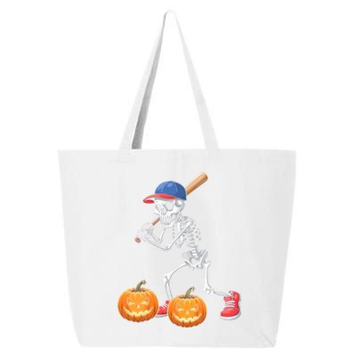 Baseball Skeleton Halloween Funny Baseball Halloween 25L Jumbo Tote