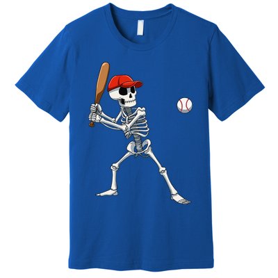 Baseball Skeleton Halloween Skeleton Playing Baseball Premium T-Shirt