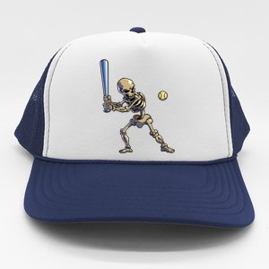 Baseball Skeleton Halloween Boy Baseball Halloween Trucker Hat