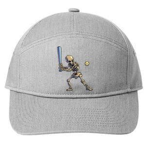 Baseball Skeleton Halloween Boy Baseball Halloween 7-Panel Snapback Hat