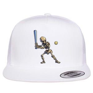 Baseball Skeleton Halloween Boy Baseball Halloween Flat Bill Trucker Hat