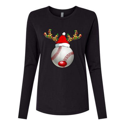 Baseball Santa Hat Reindeer Christmas Lights Men Boys Kids Womens Cotton Relaxed Long Sleeve T-Shirt